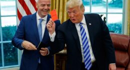 FIFA chiefs Gianni Infantino shockingly broke rank with Donald Trump on Monday