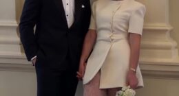 NRL star Jai Arrow wed Berina Colakovic in a secret ceremony in Sydney on Sunday (pictured)