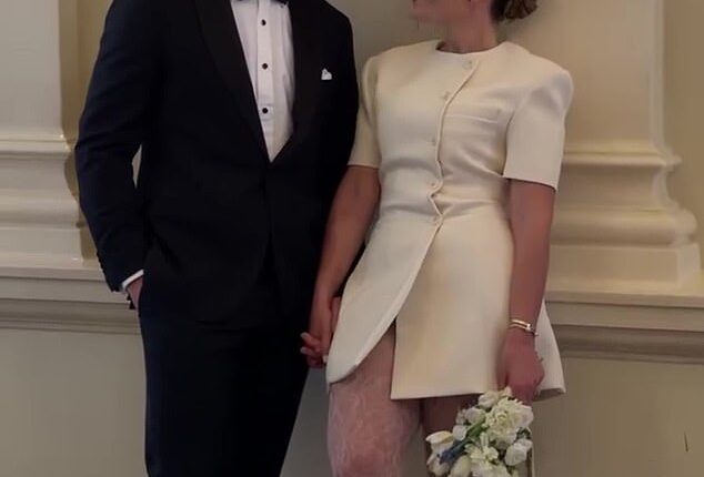 NRL star Jai Arrow wed Berina Colakovic in a secret ceremony in Sydney on Sunday (pictured)