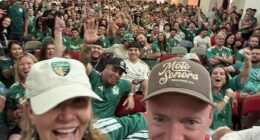 Kelly and his wife Gabby Giffords, both in Mexico kits, are seen in a photo he shared on X Sunday