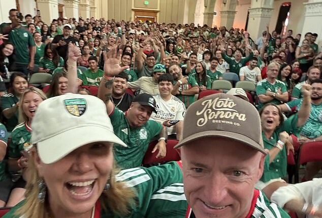 Kelly and his wife Gabby Giffords, both in Mexico kits, are seen in a photo he shared on X Sunday