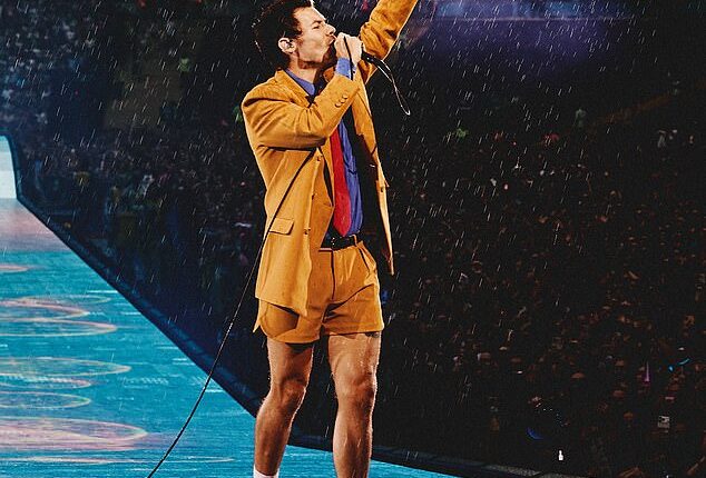 Harry Styles fans spotted a sweet tribute to ex Taylor Swift as he performed his final Wembley gig on Friday, the same day Taylor married Travis Kelce in New York