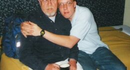 Prokowiew, seen with his father at home in 2000, lived in fear of his father
