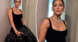 Jennifer Lopez wears black dress and diamonds for Taylor Swift and Travis Kelce's wedding