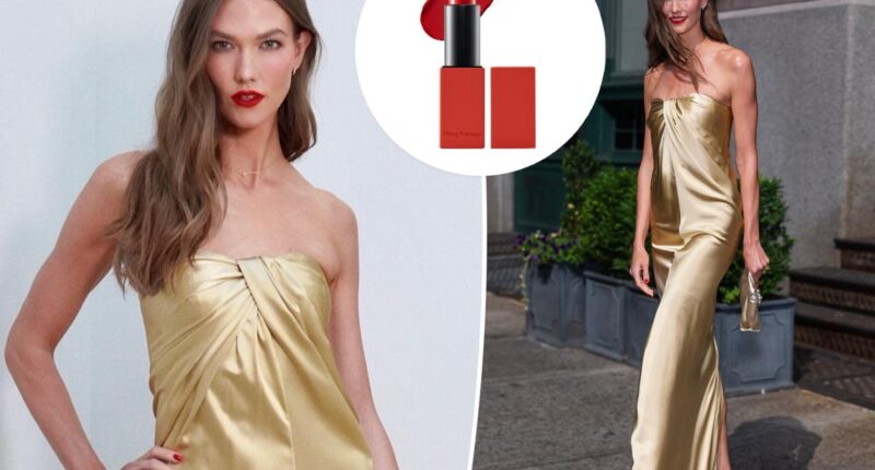 Karlie Kloss wore this red lipstick to Taylor Swift and Travis Kelce's wedding