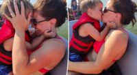 Shawn Johnson branded 'weird' for kissing 2-year-old son in video