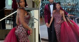 Simone Biles opts for drama in leather, tulle and jeweled gown for Taylor Swift and Travis Kelce wedding