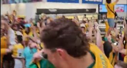 Aussie fans could be seen standing on the counters at Walmart