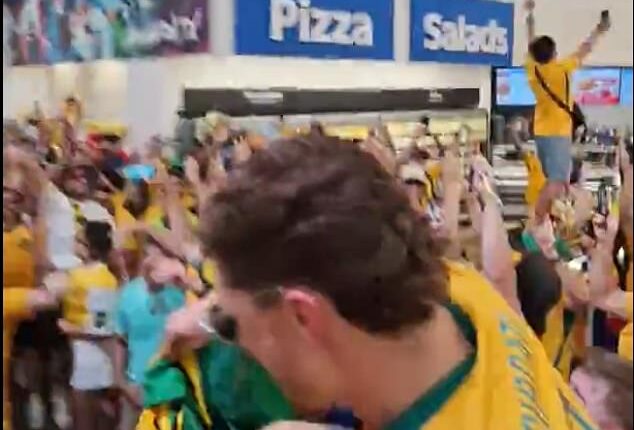 Aussie fans could be seen standing on the counters at Walmart