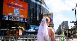 Devoted fans braved record-breaking temperatures at Madison Square Garden on July 3 in hopes of catching a glimpse of Taylor Swift marrying Travis Kelce