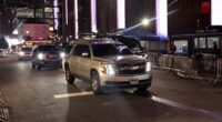 Taylor Swift's silver Chevrolet Suburban dropped her off at the Manhattan concert venue just before 4pm left the venue around 12:30am Friday morning