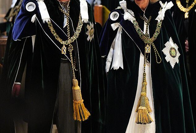 Queen Camilla and King Charles pictured during the Thistle Service at St Giles' Cathedral