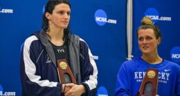 University of Pennsylvania swimmer Lia Thomas, who is transgender, and Kentucky swimmer Riley Gaines tied for fifth place in the 2022 NCAA Swimming and Diving Championships