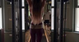 Victoria Beckham unveiled a new look as she debuted long bottom-length hair extensions while working out in her lavish home gym on Instagram on Wednesday