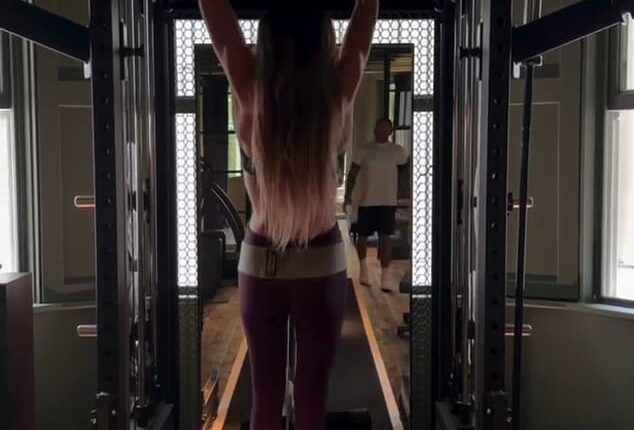 Victoria Beckham unveiled a new look as she debuted long bottom-length hair extensions while working out in her lavish home gym on Instagram on Wednesday