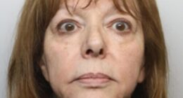 The custody mugshot of Daryl Berman, 72, issued by police after she was convicted of murdering her husband 84-year-old husband David